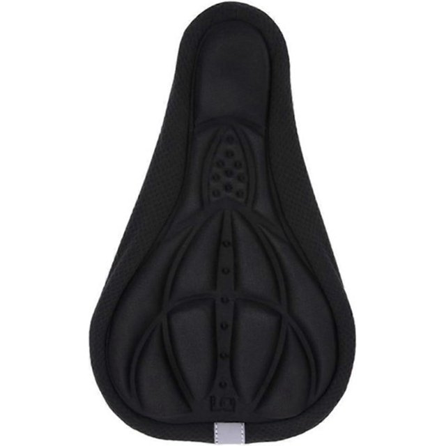 Fit Bicycle Seat Cover Bicycle Silicone 3D Gel Saddle Pad Padded Soft Comfort EVA Anti-Friction Seat Cover Cycling Parts (Color: Black)