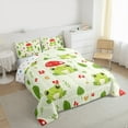 thumbnail image 3 of Manfei Kawaii Frog Queen Comforter Set for Kids, Cute Cartoon Animal Bedding Sets, Red Mushroom Reversible Bedding Comforter Set, Microfiber Bedroom Decor, 3 Pieces, 3 of 8