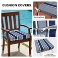 thumbnail image 3 of Outdoor Patio Cushion Covers 4 Pack Navy Blue White Stripes Patio Chair Cushion Covers with Ties and Zipper Modern Vertical Lines Waterproof Outdoor Seat Cushion Covers for Patio Furniture 20"x18", 3 of 9