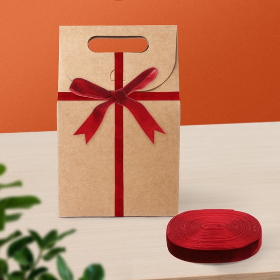 MOKKHNB Dark Red Velvet Ribbon for Crafts, Party Decorations, Wrapping, and Festival Celebrations