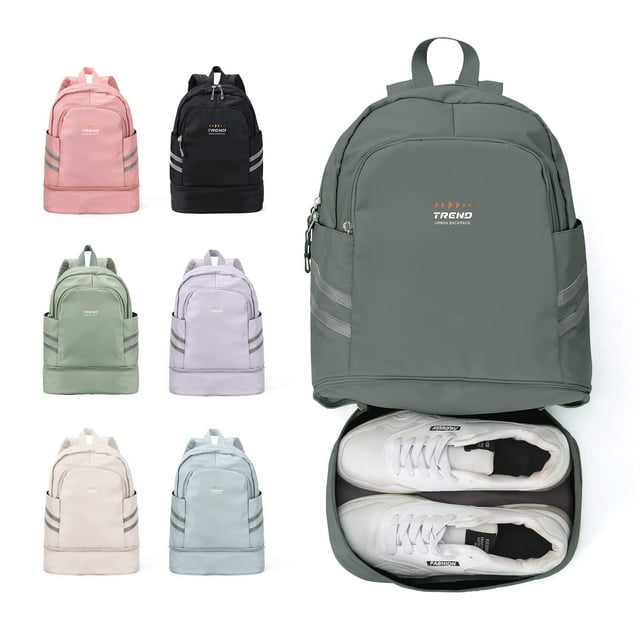 Mochila deportiva Coofay pequeña impermeable con compartimento para zapatos para mujer