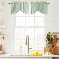 thumbnail image 3 of Sage Green White Stripe Tie Up Valance Curtains for Windows, Kitchen Curtains Window Treatments, Modern Rustic Vertical Striped Short Window Shades Valances for Bedroom Bathroom Cafe 42"x18", 3 of 8