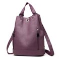 thumbnail image 3 of Mochilas de cuero para mujer 2022, multifunción, bolso de hombro vintage para mujer, mochila para mujer, bolso de viaje de gran capacidad, bolso preppy, 3 of 5