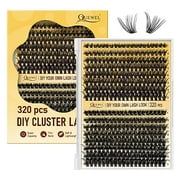 QUEWEL Lash Clusters 320Pcs Cluster Lashes 35D+45D C Curl Lash Clusters Mix9-16mm Individual Eyelashes Clusters Wispy DIY Eyelash Extension Thin Band Soft to Use at Home (35D+45D C Mix9-16)