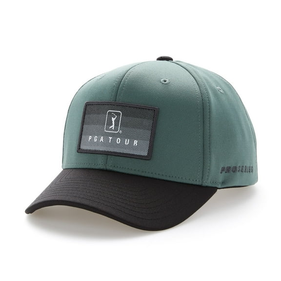 PGA Tour Men's Adjustable Fade Golf Hat, Beetle Green -