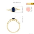 thumbnail image 4 of ANGARA Natural Oval Sapphire Bypass Ring with Trio Diamond Accents in 14K Yellow Gold for Women (Size-7x5mm) | September Birthstone, Anniversary, Jewelry Gift for Women | Natural Blue Sapphire Ring, 4 of 9