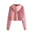 thumbnail image 6 of QUINDOS Womens Hoodies Pullover Cropped Womens Sweatshirts Clearance Casual Plain Long Sleeve Crew Neck Pullover Tops, 6 of 6