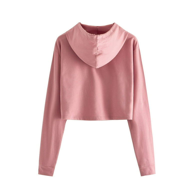 Hfyihgf Women s Cropped Hooded Hoodies Fall Casual Workout