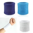 thumbnail image 2 of Eonox 2Pcs Sports Wristband Solid Color Absorbent Wrist Wrap Cotton Breathable Quick Dry Sweatband for Tennis Badminton, 2 of 8