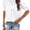 White, variant on Womens Tops Summer Loose Crew Neck Eyelet T-Shirts Dressy Casual Ruffle Sleeve Tunic Blouses, M