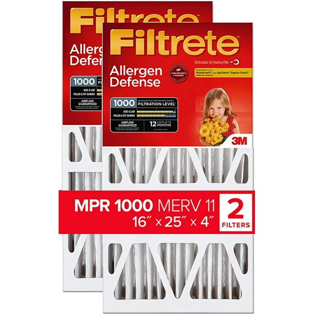 Filtrete 16x25x4, AC Furnace Air Filter, MPR 1000 DP, Micro Allergen
