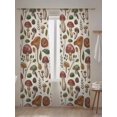 thumbnail image 5 of Fall Sheer Curtains 96 inches Long, Plant Vintage Mushroom Leaf Linen Texture Light Filtering Sheer Window Curtains Rod Pocket Voile Drapes for Bedroom Living Room, 52"W x 96"L 2 Panels, 5 of 7