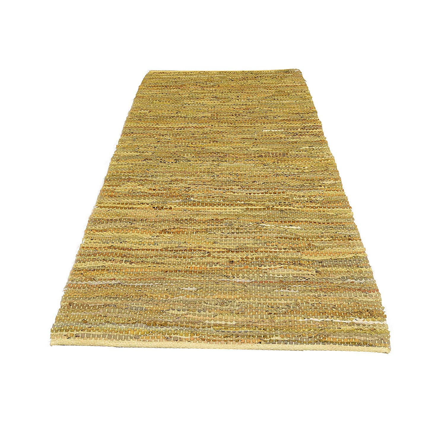 Beige Area Rugs 3x6 ft Leather HandWoven (36''x 72'') Indoor Living