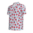 thumbnail image 2 of Balery Strawberries Printed Men’s Short Sleeve Polo Shirt, Midweight Men's Shirt,Golf Polo shirts -, 2 of 9