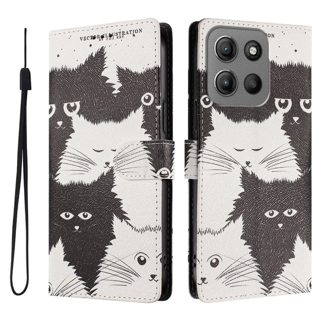FOXDOCK Funda Tipo Cartera para Motorola Moto G15/G15 Power con Soporte y Correa – Diseño de Patrones Lindos
