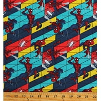 Cotton Spiderman Swing Marvel Superheroes Comic Books Characters Spiders Kids Multi-Color Cotton Fabric Print by the Yard (73250-A620715)
