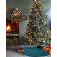 thumbnail image 3 of Peacock Green Geometric Christmas Tree Skirt 36 Inches Large Christmas Skirt Tree, Abstract Modern Wave Lines Art Tree Skirt Christmas Decorations for Fireplace Party Holidays Indoor Outdoor, 3 of 7