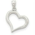 thumbnail image 3 of Primal Gold 14 Karat White Gold Polished Open Heart Pendant with 18-inch Cable Rope Chain, 3 of 6