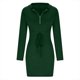 thumbnail image 5 of Vestido con capucha y cuello alto para mujer de Naughtyhood, color liso, negro, cruzado a la cadera, manga larga, verde, XXL, 5 of 6