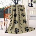 thumbnail image 2 of Paw Prints and Bones Blanket,Comfortable Soft Flannel Throw Blanket,All Season,Warm Lightweight Blankets for Sofa Bed Couch Living Room Chair,60"x80"(150x200cm), 2 of 4