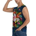 thumbnail image 3 of Lsque Summer Birds and Flowers Print Men's Cotton Blend Sleeveless Muscle Shirts (S-3XL)- Moisture Wicking, Odor Protection, UPF 30+,Medium, 3 of 8