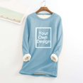thumbnail image 4 of Womens Lined Sweatshirts Casual Crewneck Pullover Long Sleeve Thermal Sweater Winter Clothes 2024 Thermal Long Sleeve Shirt Womens Ski Thermals Thermal Tops Womens Pack Mens Long Underwear Set Thermal, 4 of 5