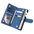 thumbnail image 3 of Dteck Compatible with Google Pixel 7 Wallet Case,Premium PU Leather Zipper Flip Folio Wallet with Wrist Strap Magnetic Closure Built-in Kickstand Protective Cover,Blue, 3 of 7