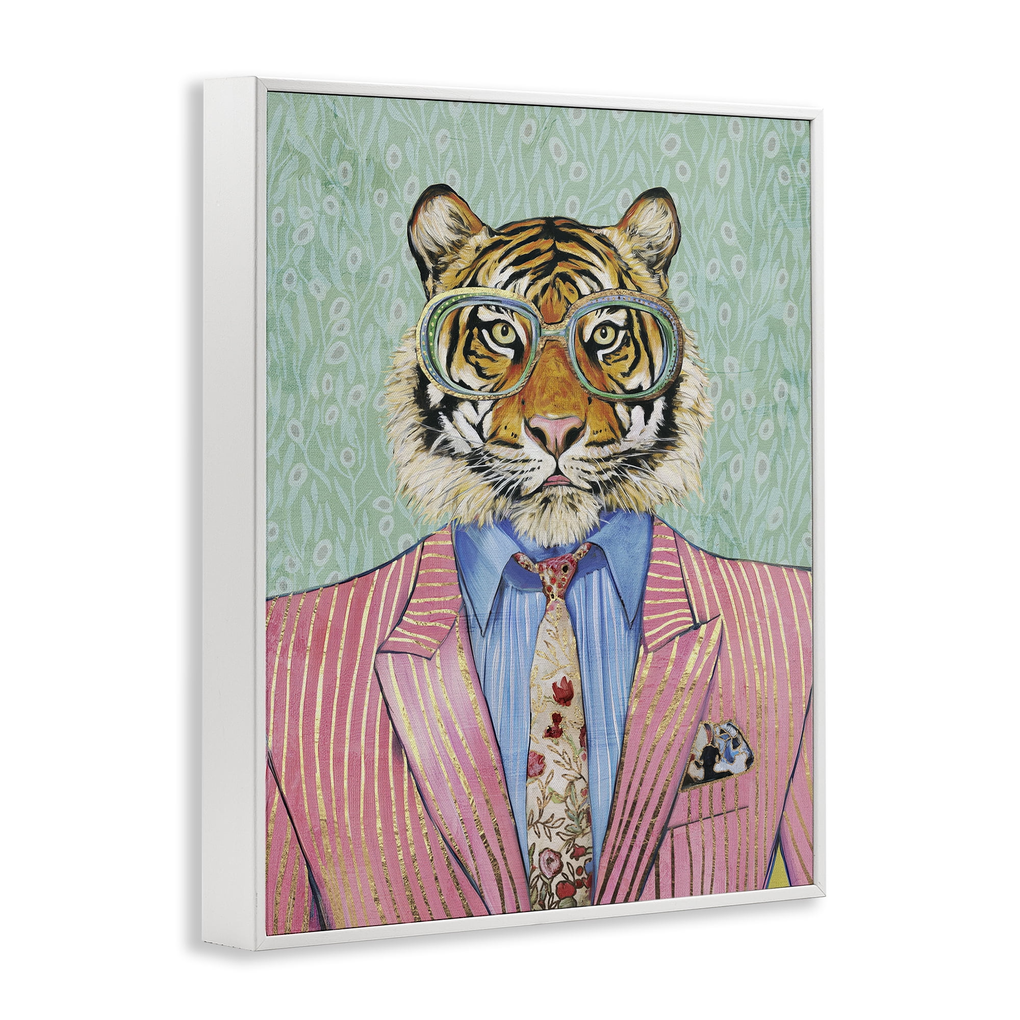 Stupell Industries Sharp Tiger Outfit White Framed Giclee Art, design by Svetlana Aleynikova
