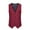 Wine, variant on Vest Top Qiggri Men Solid Fashion Retro Button Sleeveless V-Neck Business Tanks Blouse Mens Suit Vest