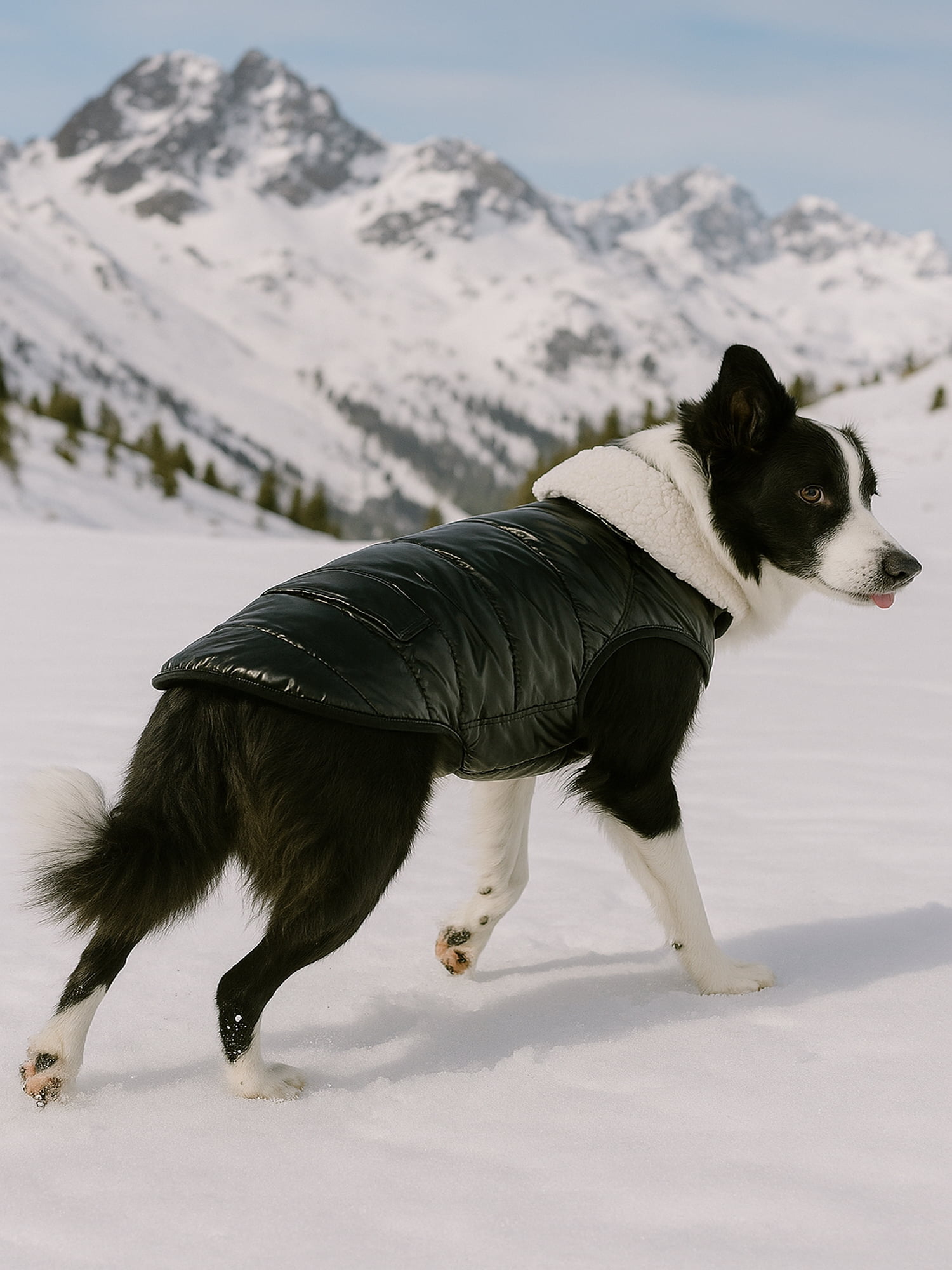 7th & Hudson Lined Puffer Vest with High Pile Fleece Shawl Collar for Dogs and Cats, Size S-XL