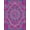 Purple Blue Pink, Pattern 4, variant on ODIKA 4'x6' Maximalist Central Emblem Delicate Blooming Petals Interlocking Design Washable Area Rug None for Bedroom, Reading Nook, Pet Friendly & Non-Shedding