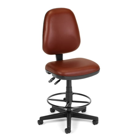 Series 7 Swivel - OFM Straton Series Model 119-VAM-DK Armless Swivel Task Chair with Drafting Kit, Anti-Microbial Vinyl, Wine