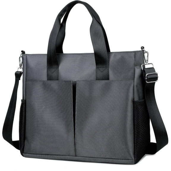 Oxford Canvas Tote Bag for Women,Crossbody Shoulder Bags for Men,Laptop Work Bag,Waterproof Nylon Multi Pocket Handbags for Teacher,Travel,Work,Outdoor