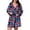 Navy, variant on Women's Christmas Snowflake Elk Print Plush Robes Soft Bathrobe Knee Length Warm Fleece Loungewear with Pockets Blue XL
