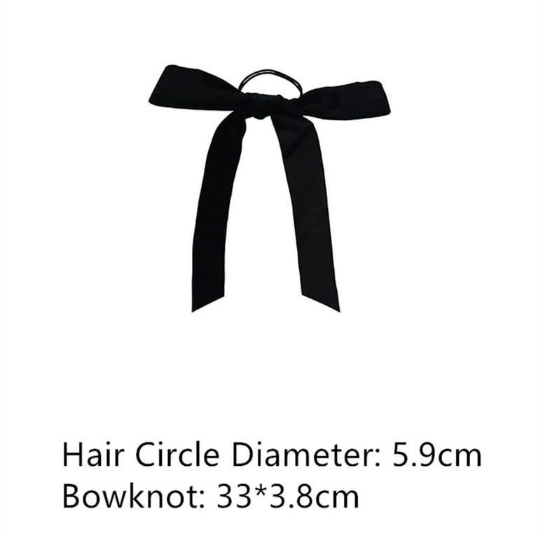Elegant Black Bow Ribbon Hair Clip With Streamers, Suitable For Daily Use