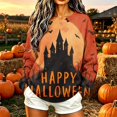 thumbnail image 5 of Meichang Womens Casual Sweatshirts Halloween Graphic Sweatshirt Party Tops Fall Long Sleeve Crewneck Sweatshirts Holiday Cozy Pullover, 5 of 8