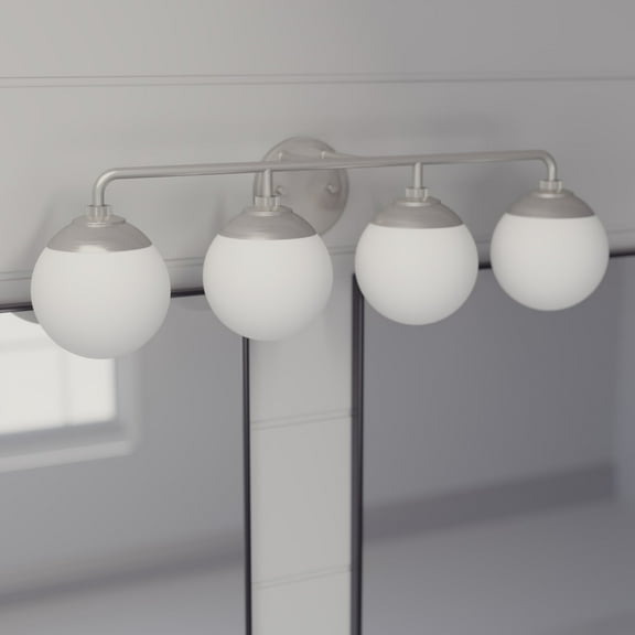 Hunter - Hepburn 4-light Brushed Nickel, Medium Size Vanity Light, Dimmable, Modern Style, for Bedrooms, Dining, Living Rooms - 19180