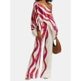 thumbnail image 4 of Yokua Fashionable Women Two-Piece Suit Off-Shoulder Tops and Wide-Leg Long Pants, 4 of 18