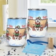 thumbnail image 4 of Merry Christmas Woofmas Xmas Noel Siberian Husky Elf Candy Cane Snow 12oz Stainless Steel Wine Tumbler Insulated Cup with Lid Husky Dog Lover Gifts - 13017, 4 of 5