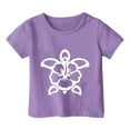 thumbnail image 3 of WhouRiu Little Girls' T Shirts Short Sleeve Turtle Print Loose T Shirt Child Summer Fashion Tops Purple,Sizes 6-7, 3 of 3