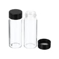 thumbnail image 1 of Uxcell 30mL Reagent Glass Storage Bottle Round Plastic Screw Cap for Laboratory Home Clear 12 Pack, 1 of 5