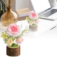 thumbnail image 4 of Desktop Ornament Handmade Knitted Potted Crochet Flower Bouquet for Home Desk Decoration Ideal for Housewarming, 4 of 8