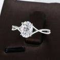 thumbnail image 3 of solitaire jewels 1.7CT Oval Moissanite Twisted Shank Engagement Ring For Women, 18K White Gold, 3 of 7