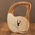 thumbnail image 1 of Instruments 21 Metal Strings Lyre Harp Box Lyre Harp Spruce Topboard Mahogany Backboard String Instrument with Tuning Wrench Strings Picks Music Note Sticker, 1 of 7