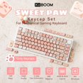 thumbnail image 2 of AIR-140 Keys Dye-Sub PBT Keycap Set, Mao Profile Cute Keycaps, Keyboard Keycap for Mechanical Keyboard, Compatible with Full ANSI/Alice Layout, MX-Clone Switches (Pink), 2 of 4