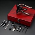 thumbnail image 1 of Juego de abridor de vino de 9 piezas, regalos de Navidad para hombres, kit de abridor de botellas de vino de acero inoxidable con sacacorchos, incluye vertedor de decantador de vino, tapón d, 1 of 5