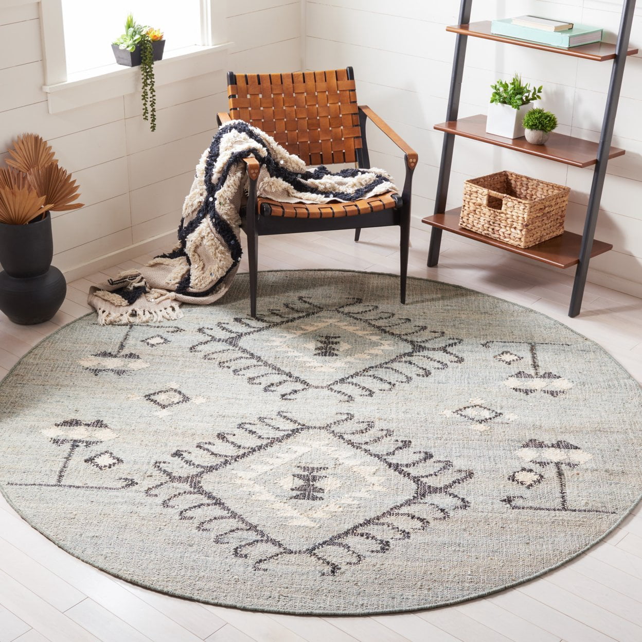 SAFAVIEH Kilim Lisette Tribal Area Rug, Blue/Black, 6' x 9'