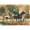 thumbnail image 2 of Cyprián Majerník 18x14 Black Ornate Wood Framed Double Matted Museum Art Print Titled - Study for Riders (1940-1949), 2 of 5