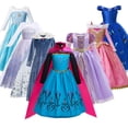 thumbnail image 2 of Disney vestido de princesa para niña, disfraz de Elsa, Anna, Rapunzel, ropa de fiesta de cumpleaños para niño, Carnaval, Cosplay, Frozen1/2, Cenicienta, 2 of 5