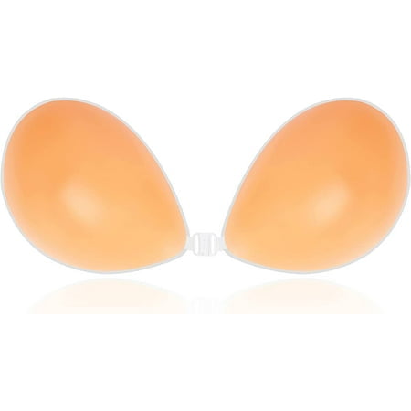

Adhesive Bra Strapless Sticky Invisible Push up Silicone Bra for Backless Dress with Nipple Covers(2 pcs)